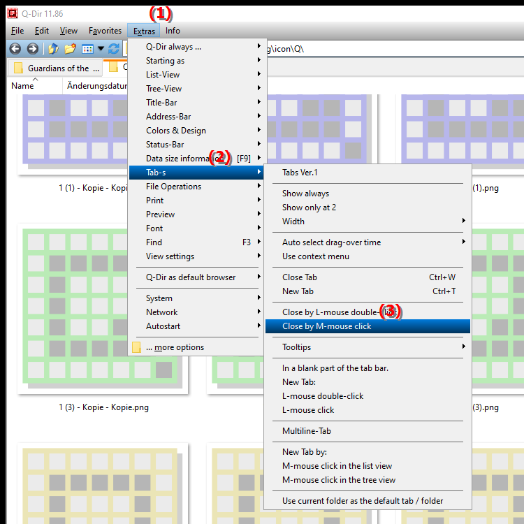 How can I close tabs with a middle mouse button click